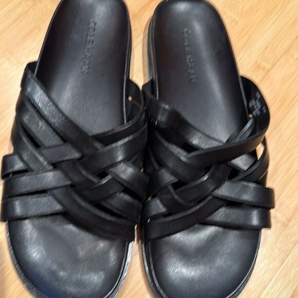 Cole Haan leather braided slides main image 6